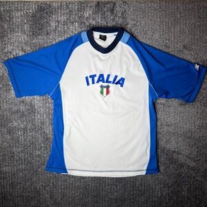 Starter Italia Calcio Soccer Jersey Mens Medium Blue White Embroidered RN 104648